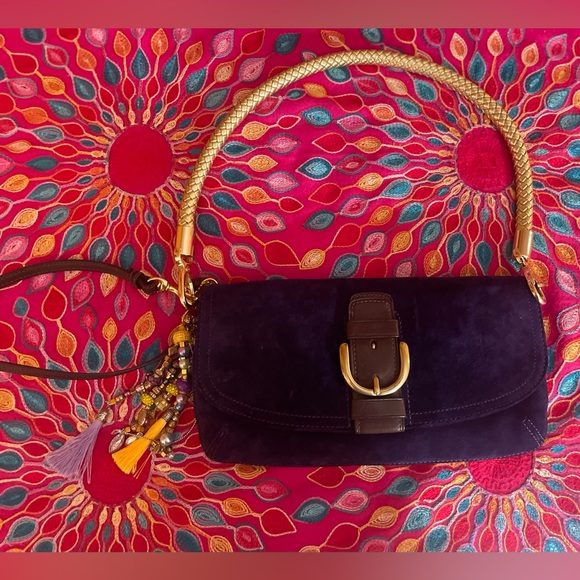 Coach Handbags - Gorgeous purple suede Coach bag. Measures approximately 9 x 6“. EUC